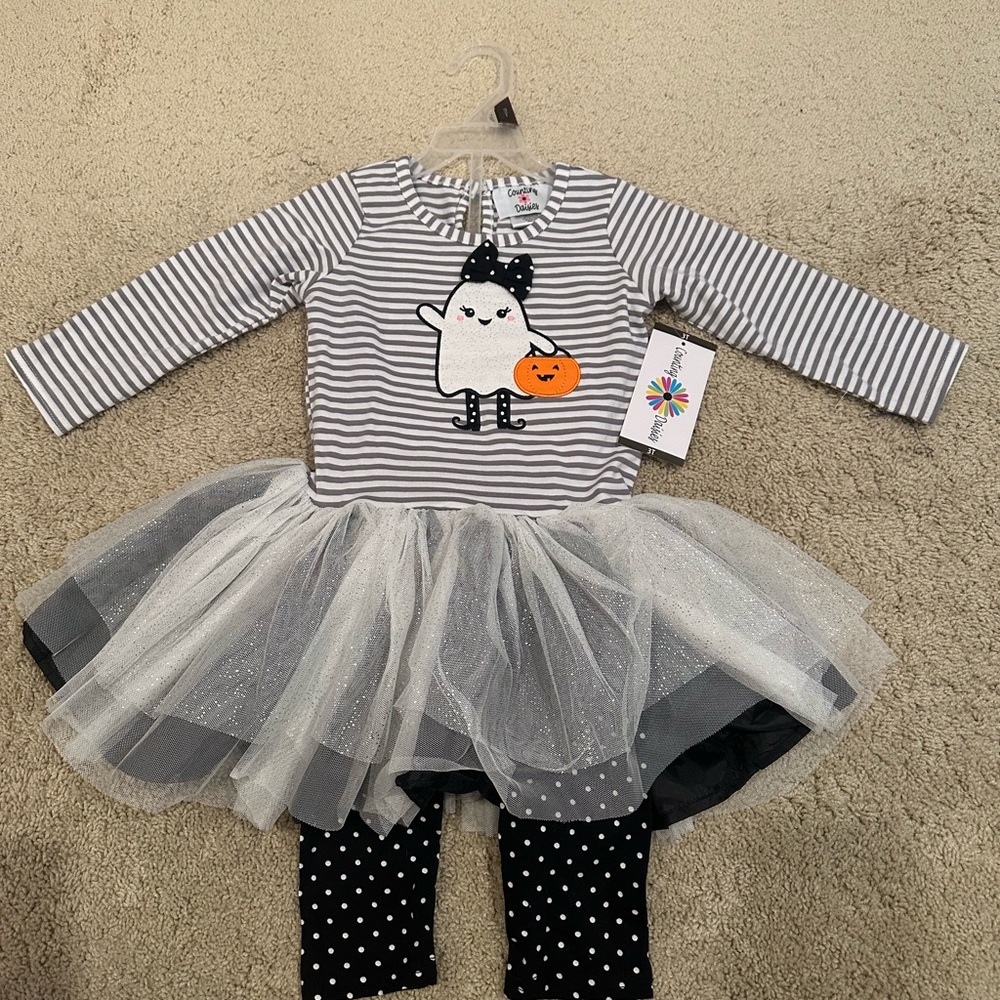 NWT 3T Halloween theme dress and pant set